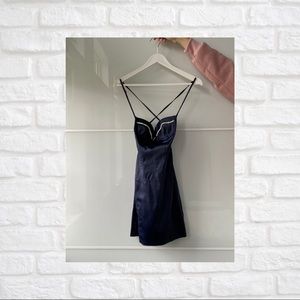 OH POLLY EMBELLISHED SATIN MINI DRESS